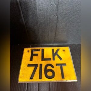 Wall Art European License Plate?  Estate Item. FLK 716T
